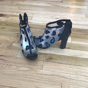 Sheer blue Leopard print high heels